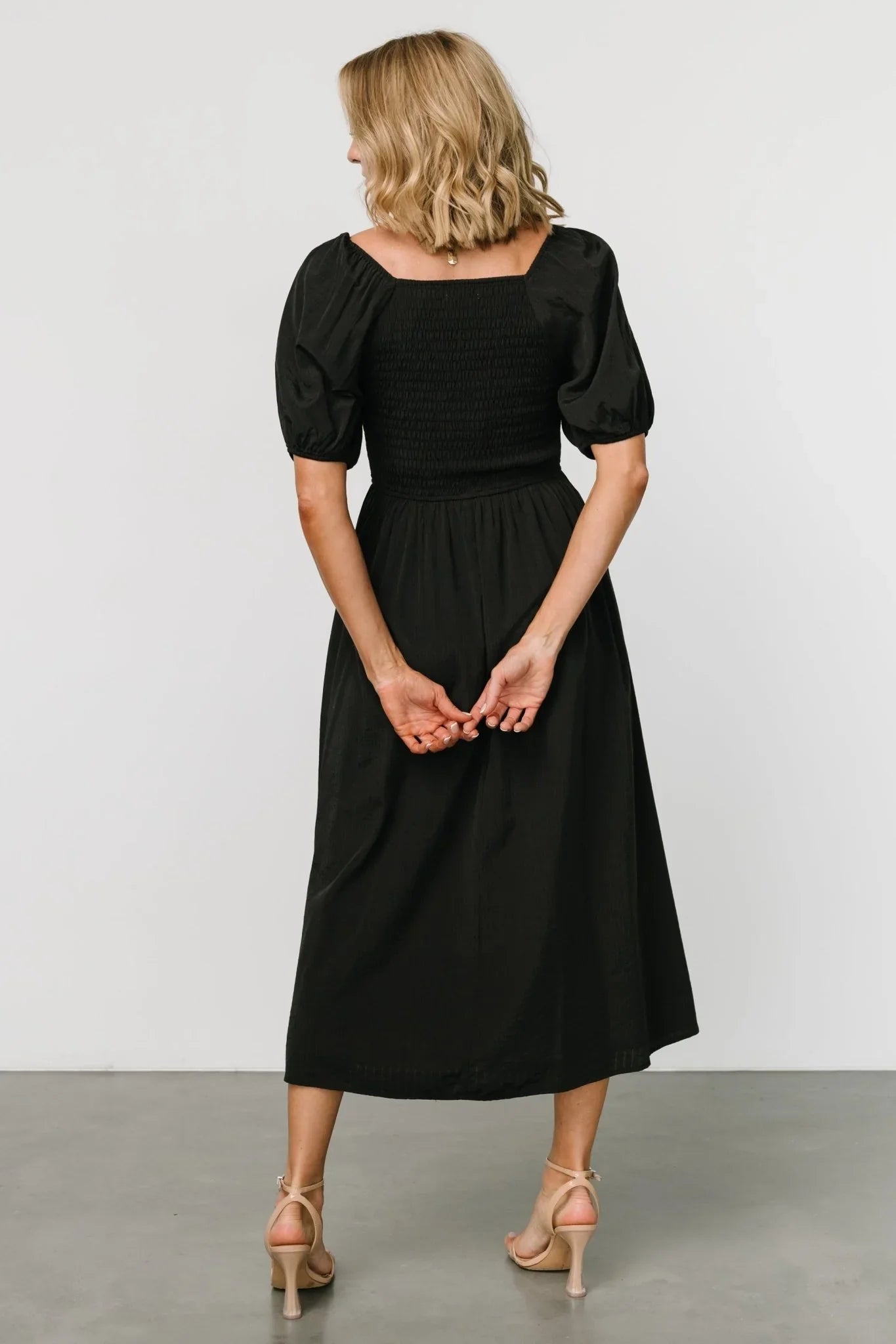 Stefania Midi Dress | Black