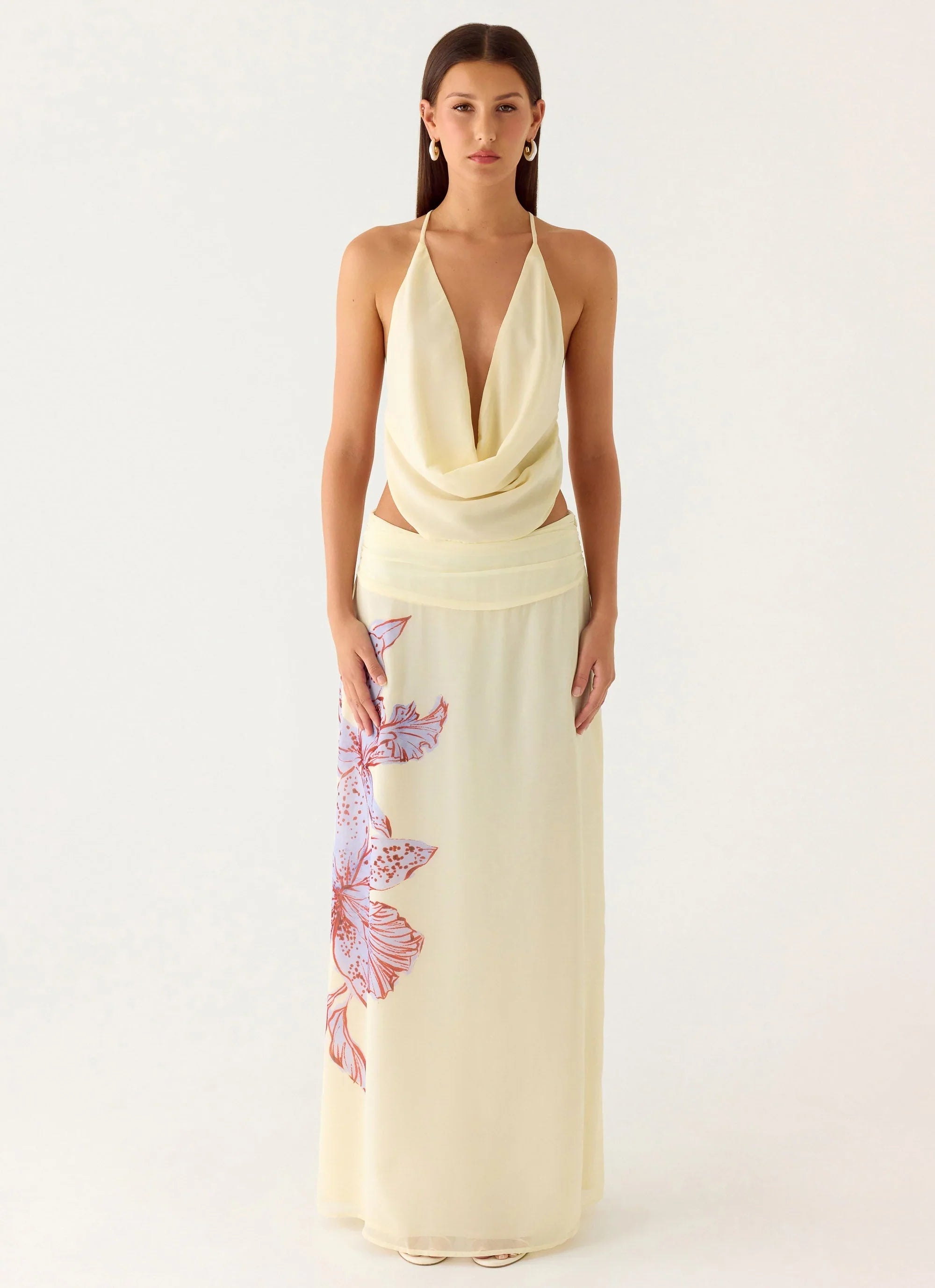 Sweet Charm Cowl Neck Top - Ivory