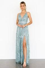Tasha Sequin Gown | Sage Blue